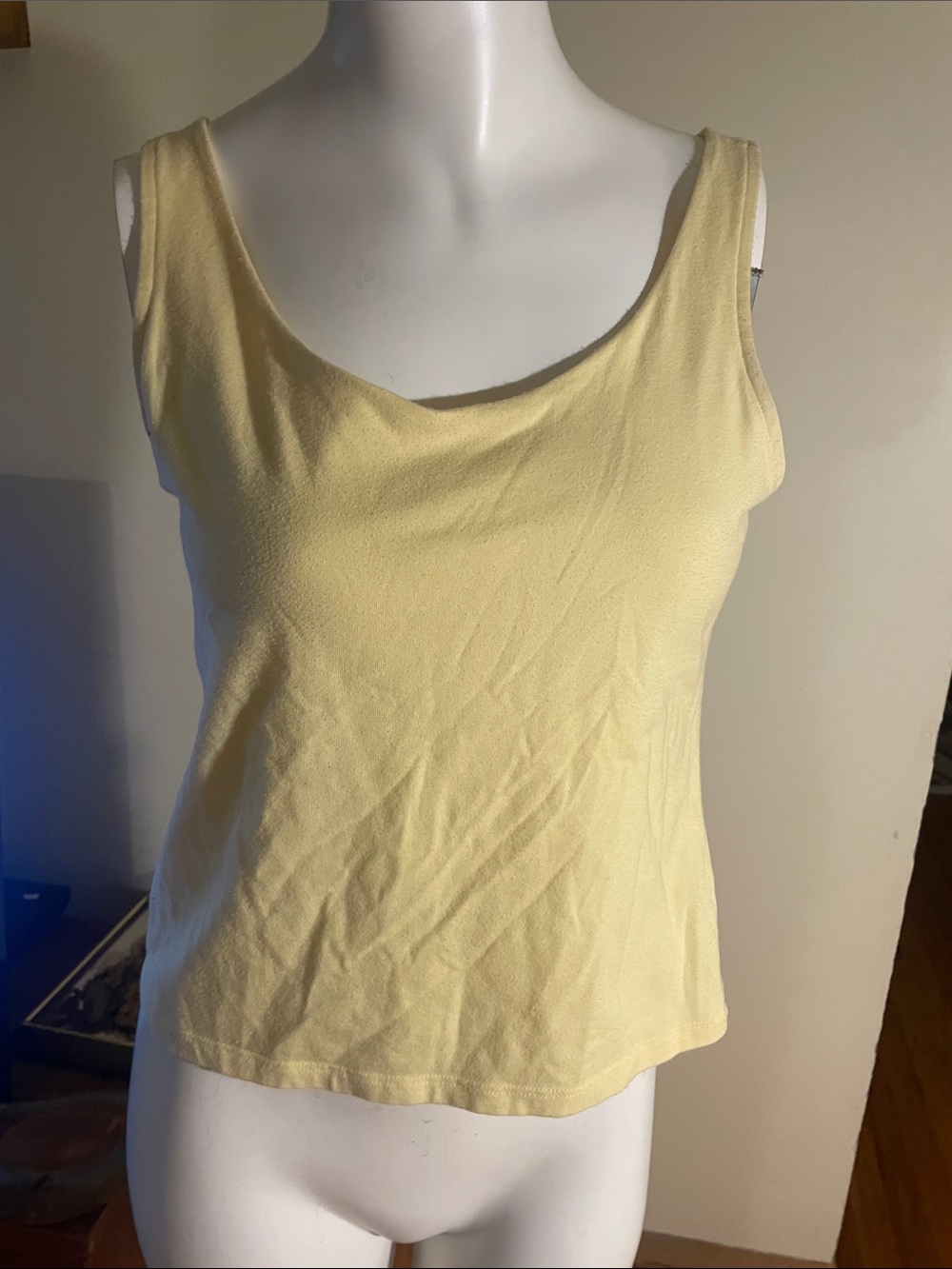 Eileen Fisher Women's Sleeveless Scoop Neck Tank Top Pale Yellow